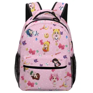 Cute Sailor Moon Backpack 3D All Over Print Sailor Moon Backpack Cartoon Moon Laptop Backpack For Travel Outdoor Sports