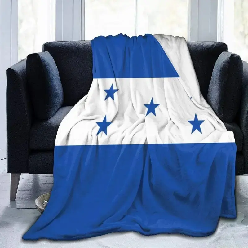 Honduras Flag Flannel Throw Blanket for Women, Ultra Soft Plush Fuzzy Blanket, Cozy Warm Lightweight Lap Blanket, Patriotic Home Bedroom Decor, Couch Sofa Travel Camping Blanket, Indoor Outdoor Use, Birthday Gift