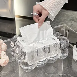 Acrylic Cloud-Shaped Napkin Holder, High-End Desktop Restaurant Napkin Box, Home Living Room Tea Table Napkin Dispenser, Decorative Napkin Holder
