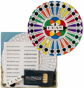 I CAN Positivity Spinner DIY Coloring Kit – Kids Growth Mindset & SEL Educational Activity & Affirmation Wheel – Classroom, Counseling, Therapy, & Homeschool Self-Improvement Tool