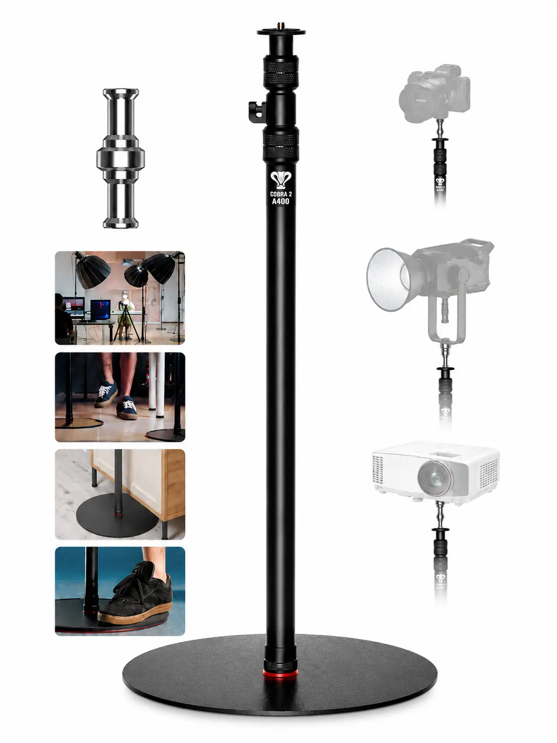 IFOOTAGE A400 Round Base Monopod, 79" Photography Light Stand with Flat Base, Aluminum Studio Tripod Monopod Stand for Video Recording, Live Streaming, Interview, Payload 22lb SummerWins,DealsForYouDays