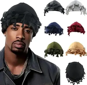 Retro Style Men's Head Wrap with Satin Lining, Modal and Satin Turban Scarf Tie - Classic Twist Design for Vintage Charm and Comfort