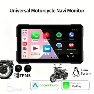 5-Inch Wireless Carplay & Android Auto Touchscreen, Ip67 Waterproof, Bluetooth-compatible Navigation Voice Assistant, Essential Motorcycle Screen Upgrade