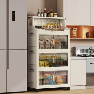 Magnetic Storage Cabinet with Wheels, 46cm X 28cm, 2-6 Layers, Plastic Material, Easy Assembly, Bedroom & Living Room Organizer, Storage Furniture