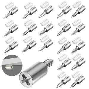Self Tapping Screw, Cabinet Shelf Bracket Laminate Support with Rubber Sleeve, Non-slip Layer Glass Plate Holder Fixed Screw, Sturdy Bracket, Self Drilling Screws