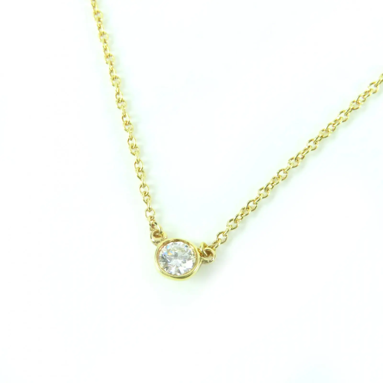 Pre-owned Tiffany & Co. 18K Yellow Gold (Au750) Small Leather Goods TIFFANY&Co. Diamonds by the Yard Au750 Diamond Necklace