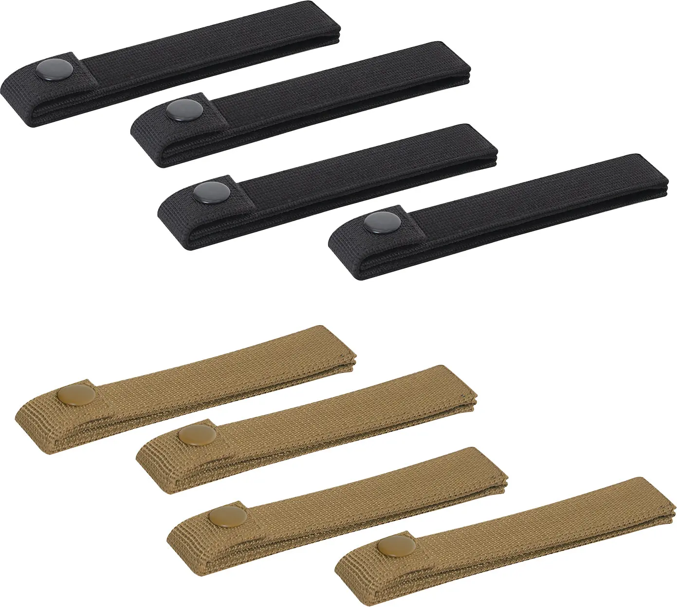 MOLLE Replacement Webbing Straps, 4 Pack Tactical Attachments with Snap Closures for Backpacks and Vests, Bag Accessories - 6" x 1", Accessories For Bags