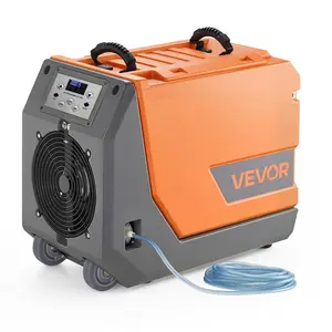 VEVOR 180 Pints Commercial Dehumidifier with Pump/Drain Hoses, Summervibes,Summervibes, Portable Crawl Space Dehumidifiers for Basement Storage Room Industrial Grade, Auto Defrost, Heavy-duty LLDPE,Foldable Handle