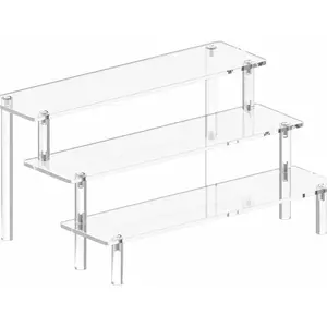 Acrylic Display Stand Risers, 3 Tier Perfume Stand Organizer, Clear Cupcake Stand Holder, Large Shelf Risers for Figures, Display Shelf for Collectibles, Dessert Shelves for Decoration and Organizer
