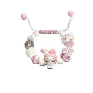 Sanrio My Melody Braided Bracelet - Iconic Character in Stylish Braided Design for Whimsical Accessory Lovers