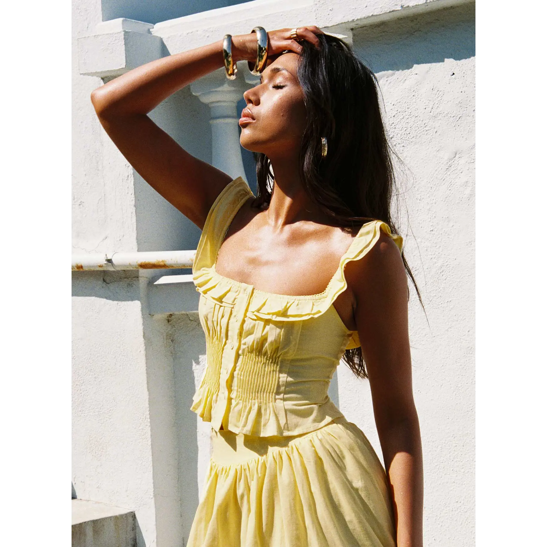 Isadoria Frill Top Yellow