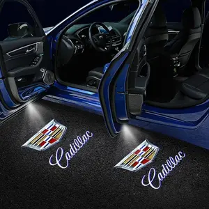 2pcs(High brightness and ultra-clear) Shadow Lights LED Door Logo Projector for Cadillac SRX CT6 XTS ATS XT4 XT5 XT6 Dual Plug Puddle Lights for Cadillac Welcome Courtesy Lights Auto Accesories