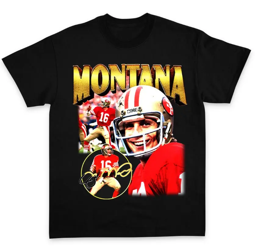 Joe Montana 90s Retro Football T-shirt NFL Legend Shirt