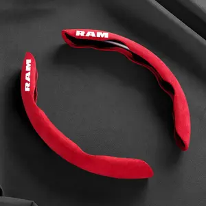 Suede Universal 38CM Car Steering Wheel Cover Booster Non-slip Cover For Dodge RAM 1500 2500 3500 Truck Auto Interior Accessories Steering Wheel Protector