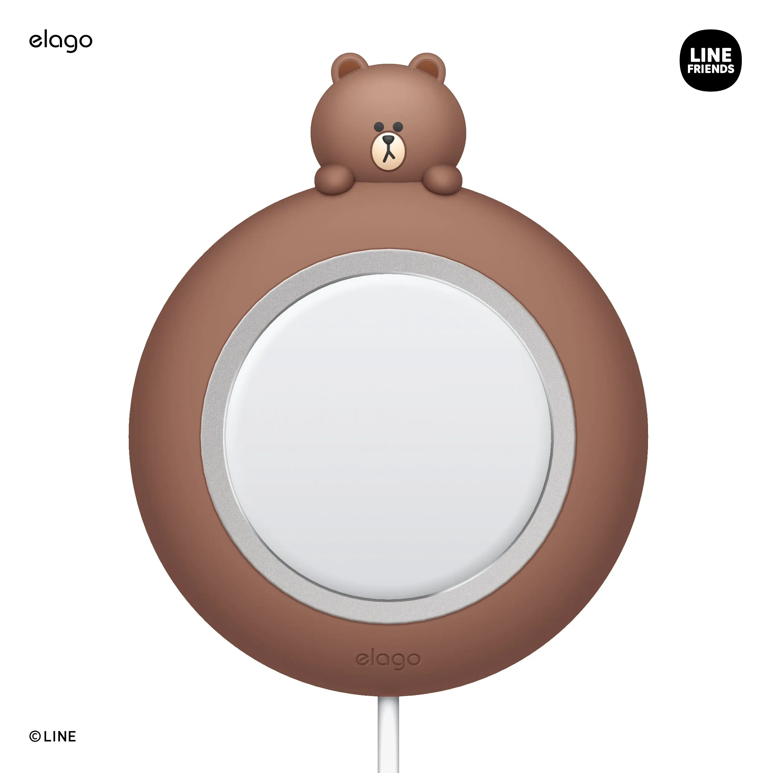 LINE FRIENDS | elago Charging Pad for MagSafe Charger - Durable Silicone Protective Cover Accessory [4 Styles]