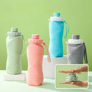 Silicone Collapsible Water Cup, 600ML Outdoor Sports Bottle, Heat-Resistant Multifuntional Design, Portable Expandable Travel Cup, Suitable for Outdoor Activities