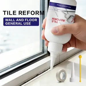 Tile Grout Repair Kit,Waterproof Tile Repair Filler 280ml,Repair and Renew Tile Joints,Fast Drying Grout Filler and Sealer for Window Frame Bathroom,Kitchen Tile Joints (White)