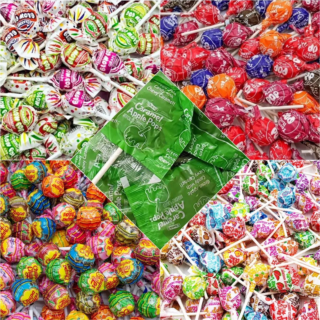 2.5lb Bulk Lollipop Mix (5 Varieties,1 Bag) - Premium Candy Assortment with Tootsie Roll Pops, Chupa Chups, Charms Blow Pops, Tootsie Caramel Apple, and Dum Dums (8oz each)- Perfect for Parties, Care Packages, and Sweet Treats