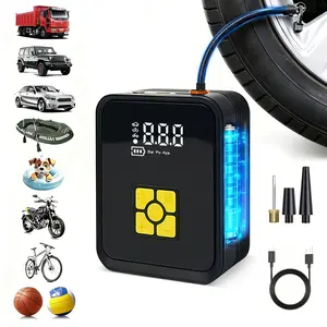 Wireless Portable Tire Inflator - 150PSI Compressor with Digital Gauge, LED Lights, USB-C Power, Quick Inflate for Cars/Motorcycles, Bicycles gift