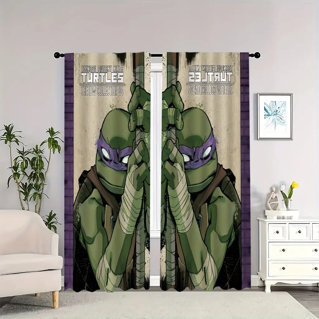 Teenage Mutant Ninja Turtles IDW Collection Volume 4 Indoor Curtains: Window Curtain, Thermal Insulated Curtain, Blackout, Heat Insulation, and Soft, Suitable for Home Decor