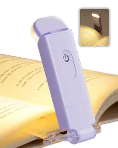 DEWENWILS USB Rechargeable Book Light for Reading in Bed, Clip-on LED Reading Lamps Portable Bookmark Lights for Kids, Book Lovers, Warm White, Brightness Adjustable for Eye Protection (Purple)