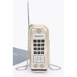 Women's Metallic Novelty Chain Crossbody Bag - Handphone-Carrying Shoulder Bag