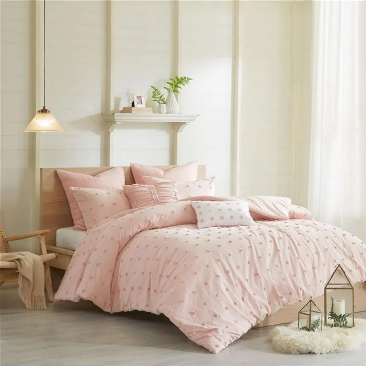 Urban Habitat Brooklyn Luxury Duvet Cover Set - Pink, Twin/XL Size, Comfy Bed Sets, Relaxing Cozy Setup, Aesthetic Bedroom Luxury Decor