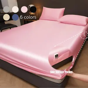 Solid Color Fitted Sheet Set, 3 Counts/set Including 1 Fitted Sheet & 2 Pillowcases without Filler, Soft Comfortable Bedding Set for Bedroom, Dormitory, Halloween Decor