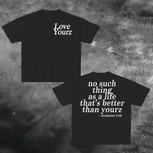 J Cole Dreamville Love Yourz Lyrics Oversized Cotton T-Shirt VERSION 2 for Women Comfortable Casual Fit Swap Option Summer
