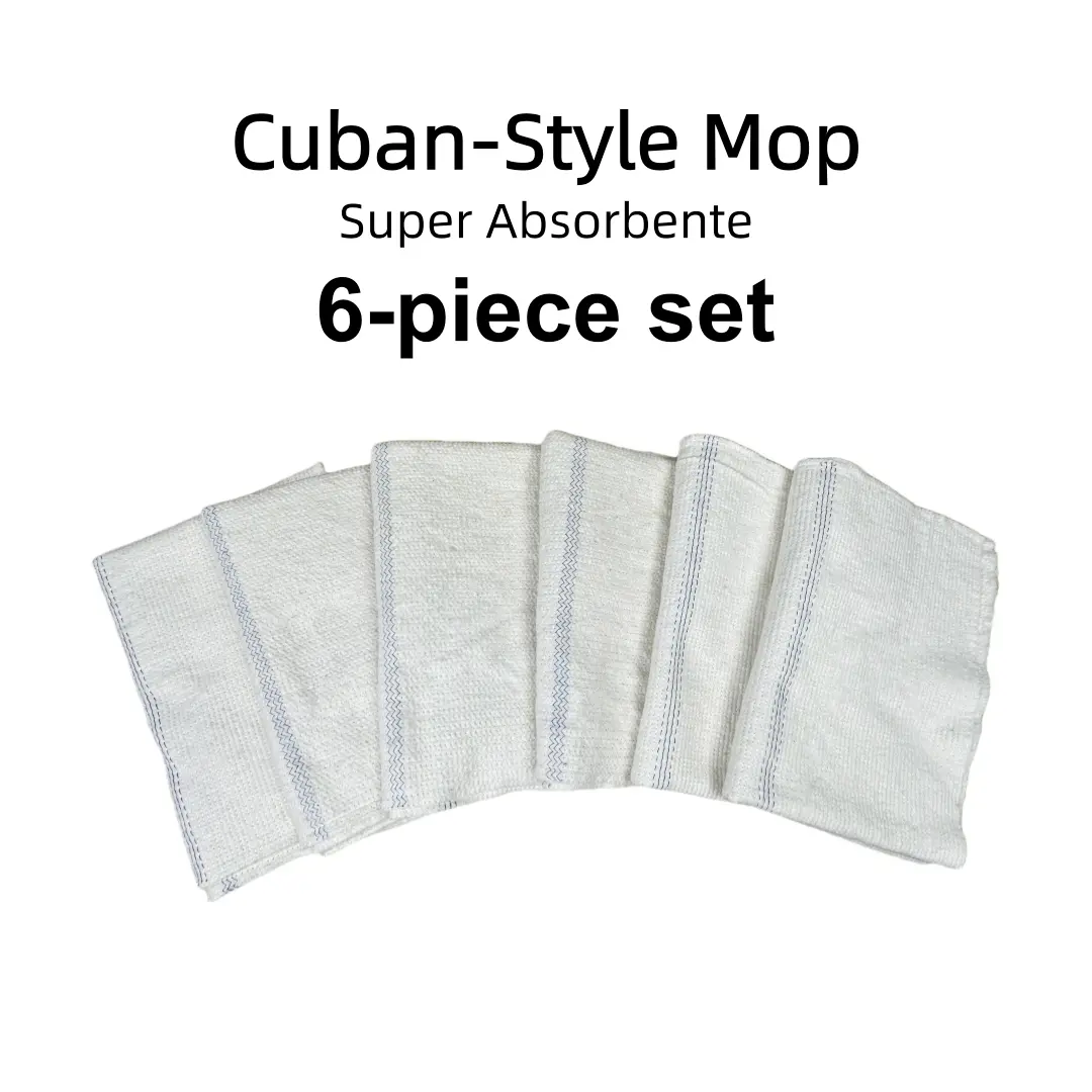 6-Piece 100% Cotton Professional Cuban Style Cleaning Cloth Set - Ultra-Absorbing, Gentle on Surfaces, Reusable, Washable for Easy Refresh, Efficient Wipes, Less Effort, Perfect for Various Cleaning Tasks, Practical Household Choice, Practical Choice For