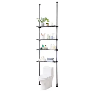 【Father's Day】VEVOR Over the Toilet Storage 4-Tier Bathroom Shelf Rack Space Saver Organizer