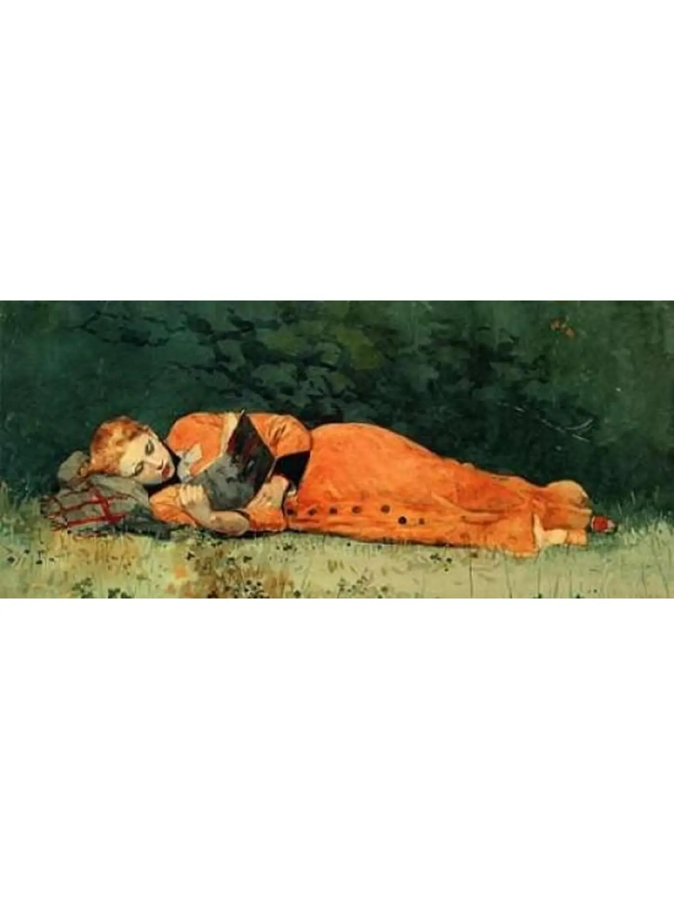 Bentley Global Arts PDX373285SMALL Winslow Homer The New Novel Artistic Wall Decoration Poster Print, 10x20 in - Small