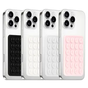2 Pack Silicone Suction Phone Case Adhesive Mount, Strong Grip Holder for Selfies Videos, Hands-Free Sticky Phone Grip 2.17" x 3.15"