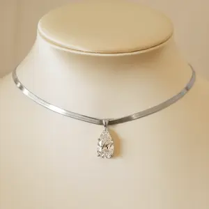 The Silver Pear Necklace