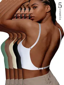 Women's Seamless Backless Bra, Multi-Strap Convertible Strap Wireless Push-Up Elegant Bra, Suitable for Wedding Dresses and Party Gowns