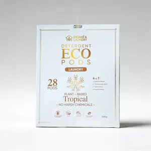 Eco Pods - 28 Pack Tropical Detergent Pods No Harsh Chemicals Safe For Everyday Use