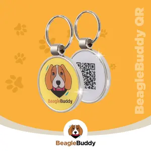 BeagleBuddy QR - Pet Tags ID with QR Code - Ref: Logan Yellow
