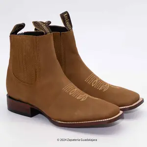 Shedron Nobuck Square toe leather boot-706350 Shedron Nobuck Square toe leather boot-706350