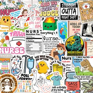 120Pcs Funny Nurse Stickers - Hilarious Medical Decals for Laptops Water Bottles Planners & Gifts for Healthcare Workers - Waterproof Vinyl Stickers for Party Favors & Nurse Appreciation Gifts