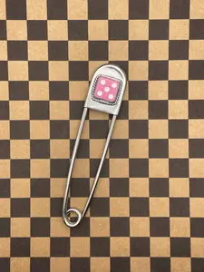 Zannie-Jumbo Safety Pin with Pink Dice #5