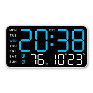 Led Alarm Clock,Large Digital Wall Clock with LED Display, Date & Temperature Timer, Ideal Gift for the Elderly, Living Room & Bedroom Decor, Creative Decorative Clock