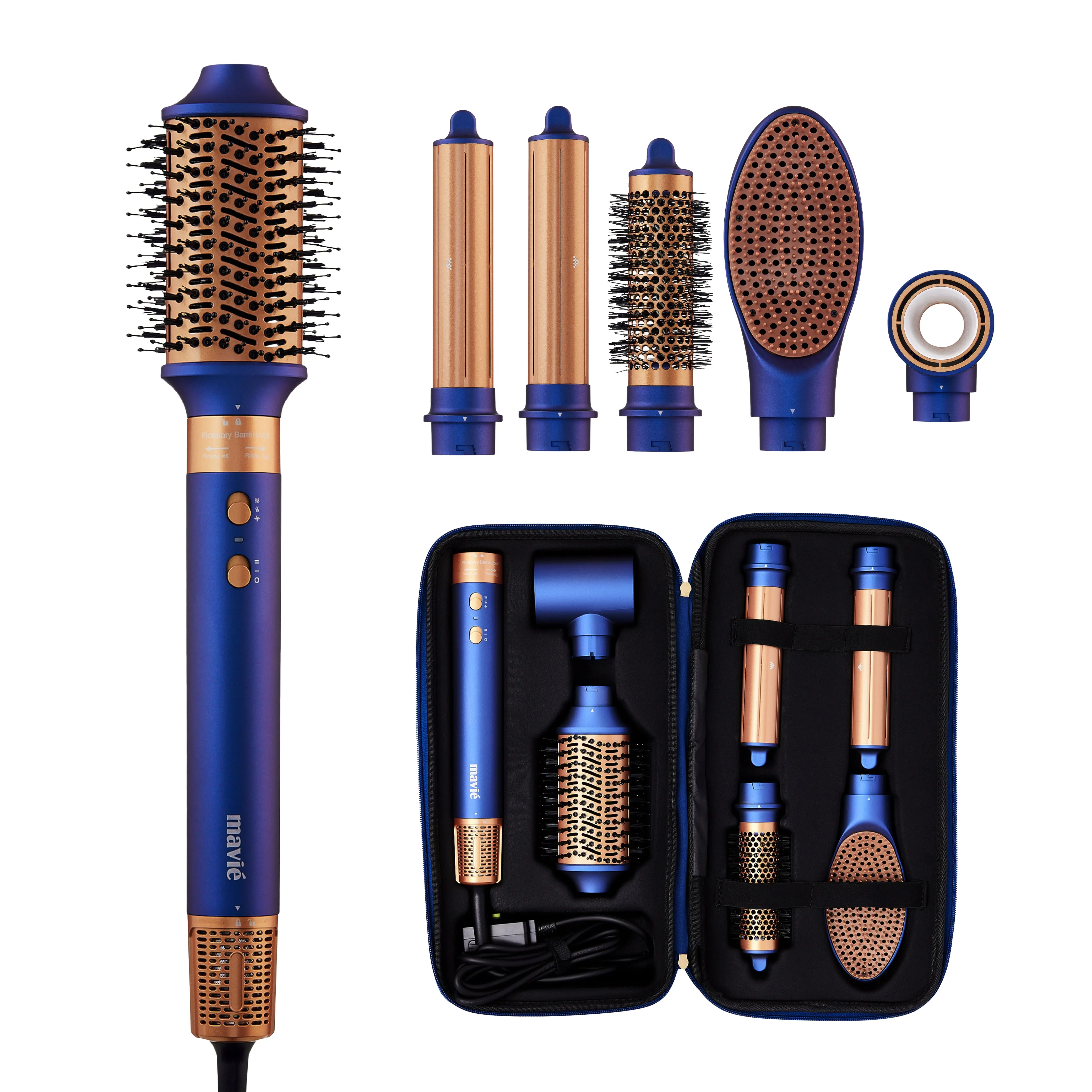 MAVIÉ 6-in-1 Hot Air Multi-Styler & Auto-Wrap Curler Set with Luxury Case | Frizz-Free Blowout Brush MAVIÉ 6-in-1 Hot Air Multi-Styler & Auto-Wrap Curler Set with Luxury Case | Frizz-Free Blowout Brush