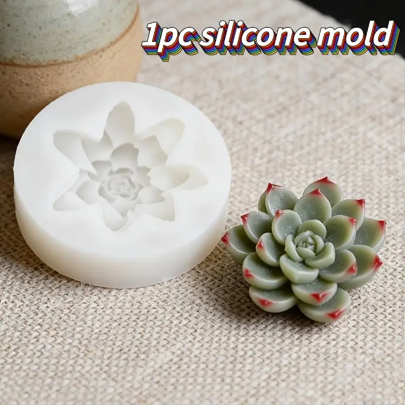 Realistic succulent plant silicone mold, suitable for resin, soft pottery, and soap production - multi-purpose DIY handmade mold, including cactus and succulent shapes, compatible with gypsum, soap, and resin crafts, making it a great gift for enthusiasts