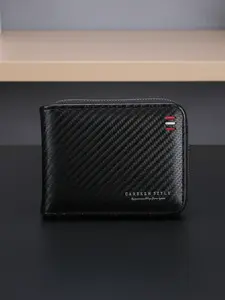 Father's Day Gifts, Men's Carbon Embossed Zipper Wallet, 2024 New Style Casual Multi Card Slot Short Wallet, Vintage Trendy Multi-function Wallet for Men, Durable Wallet