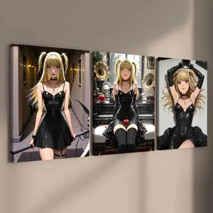 Anime Girl Pattern Canvas Painting, 3 Counts/set Fashion Anime Girl Wall Art, Wall Decor for Home Living Room Bedroom Office, Ornaments