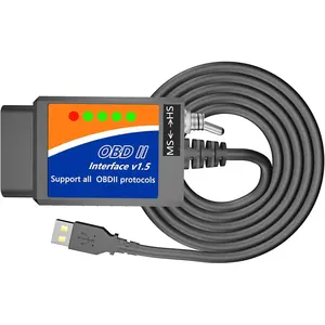 USB OBD2 ELM327 Scanner Reader USB to OBD2  ELMconfig FoCCCus Diagnostic Scan Tool OBD2 to USB OBDii ELM 327 Interface Code Reader for Ford GM Chevy Lincoln etc for Laptop PC