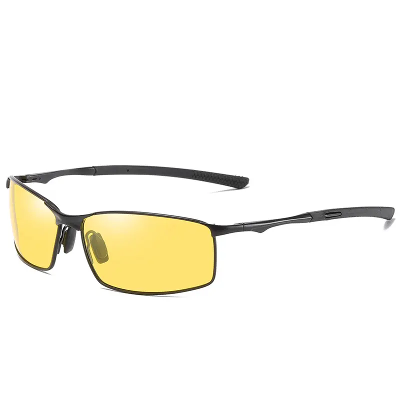 Sleek Rectangular Sunglasses for Men, Alloy TR90 Ultralight Eyewear with Tinted Lenses Polarized UV400 Protection, Trendy Photochromic HD Men's Sunglasses for Fishing, Golf, Summer Outdoor Safety Use, Polarized Sunglasses