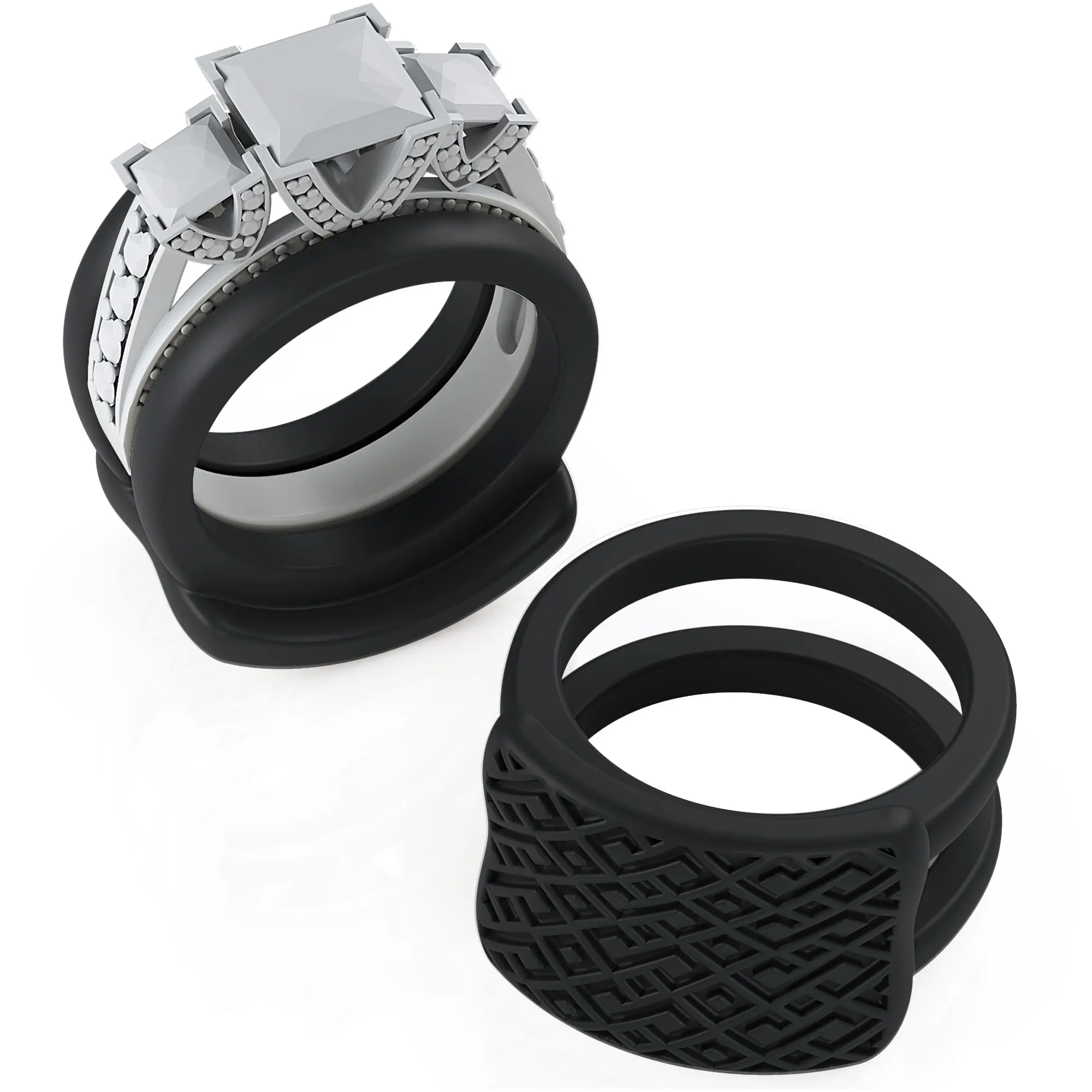 RINFIT ActiveFit Guard Rings Set - 4mm & 9mm Patented Metal Workout-Friendly, Protective, Scratch-Proof, Easy-to-Clean Ring Insert