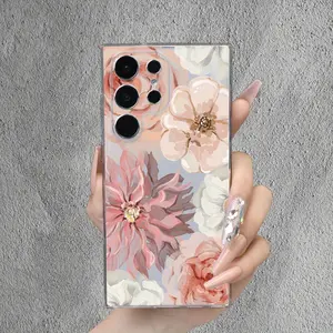 Creative Simple Beautiful Flower Pattern Transparent Mobile Phone Case for Samsung S23/S23PLUS/S23ULTRA/S23FE/S22ULTRA/S22PLUS/S22/S21ULTRA Personality Mobile Phone Case