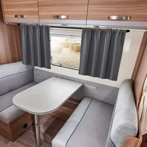 2pc Camping Window RV Curtains, Deep 100% Light Blocking Short Curtains, Insulated Winter Privacy Double Layer Bed Bottom Curtains